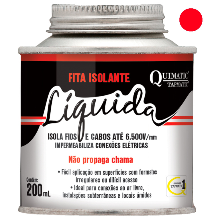 Fita Isolante Líquida Quimatic Vermelha 200 mL Tapmatic