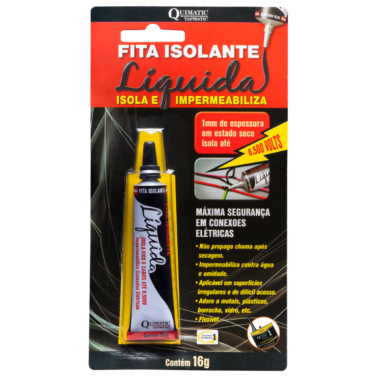 Fita Isolante Líquida Quimatic (preta) Bisnaga 16g Tapmatic