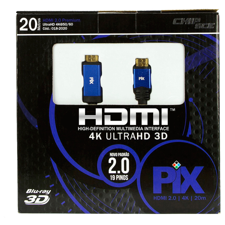 Cabo HDMI 2.0 4k ultraHD 3D 20 Metros