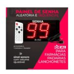 Painel de Senha 2 Dígitos 195X95MM Aleatória e Sequencial Multeletronic